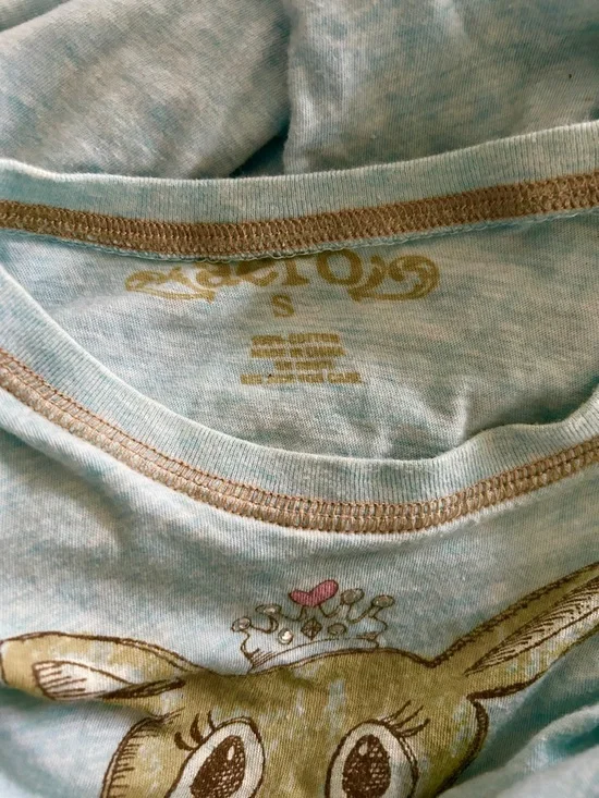 Y2K Aeropostale Lounge Set Fold Over Waist Pants & Baby Tee 100% Cotton Blue S - Picture 15 of 16